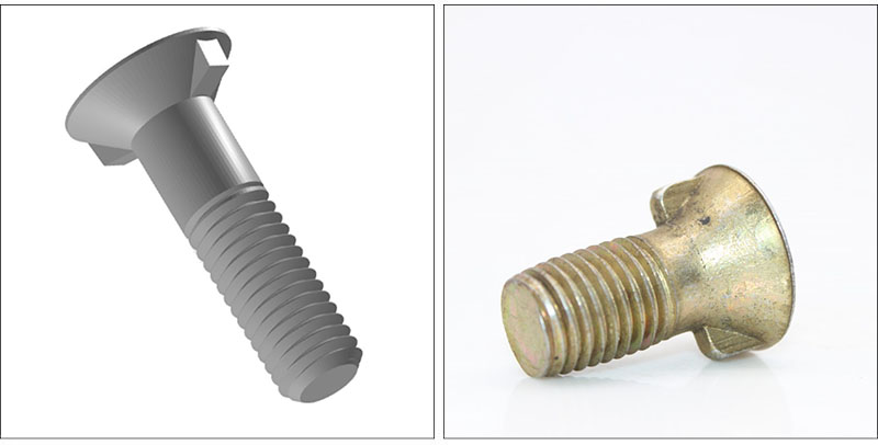 Countersunk head bolts with double nibs