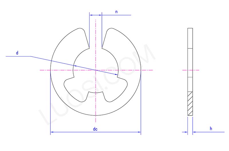 E Circlip Structure diagram
