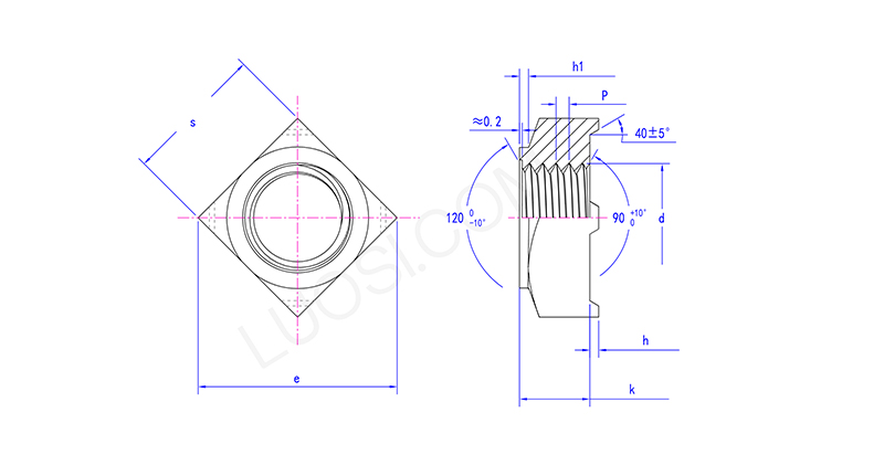 High Precision Square Weld Nuts