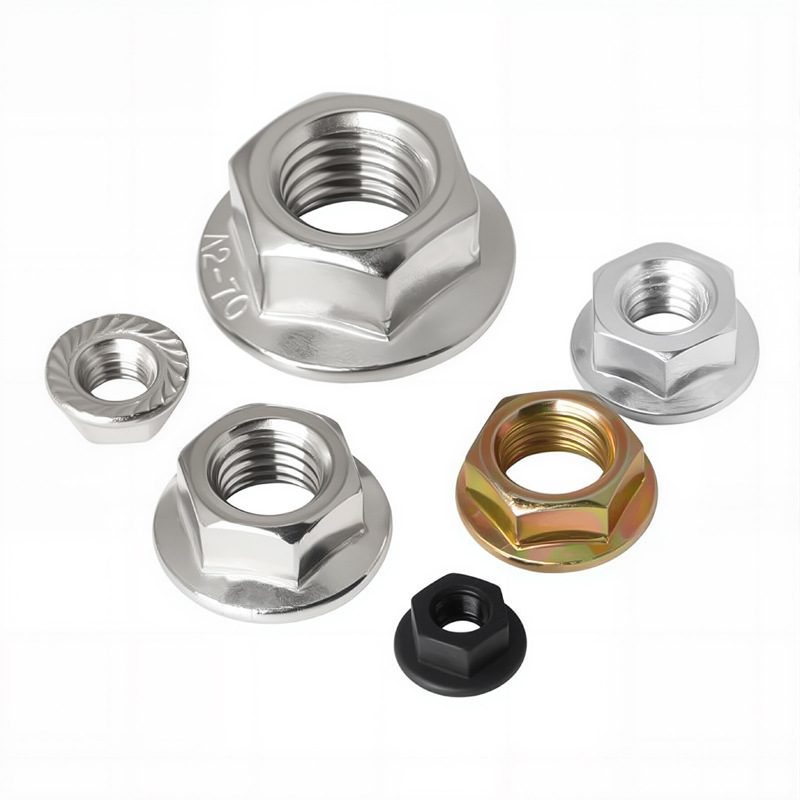 Metal Hexagon Flange Nuts With Clamping
